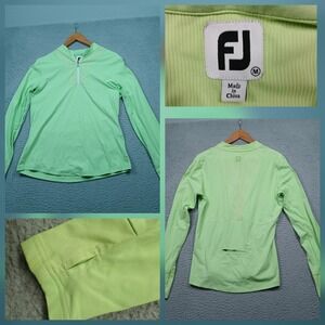 FootJoy Golf Pullover Women's‎ Medium Green Quarter Zip Long Sleeve